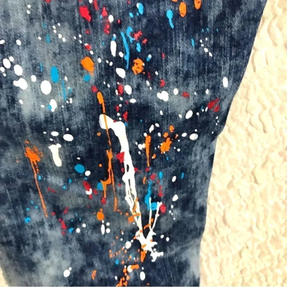 REDFOX JEANS NWT Paint Splatter Skinny Style Size 13